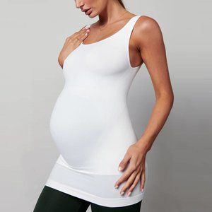 Blanqi White Maternity Belly Support Tank Top small